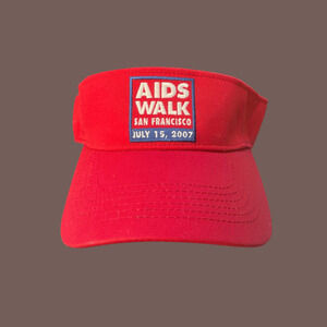 AIDS Walk SF Visor | Red Cotton | Adjustable | Vintage 2000s